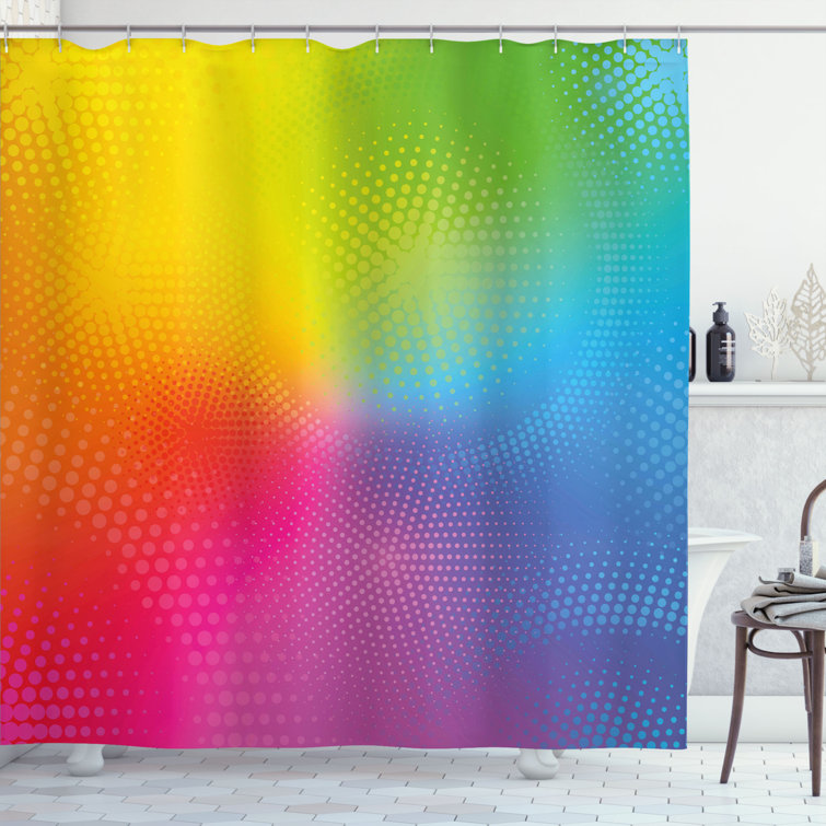 East Urban Home Rainbow Shower Curtain Set + Hooks Wayfair